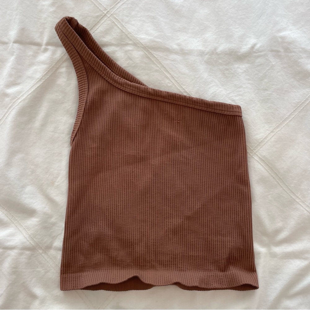 Brown one shoulder top